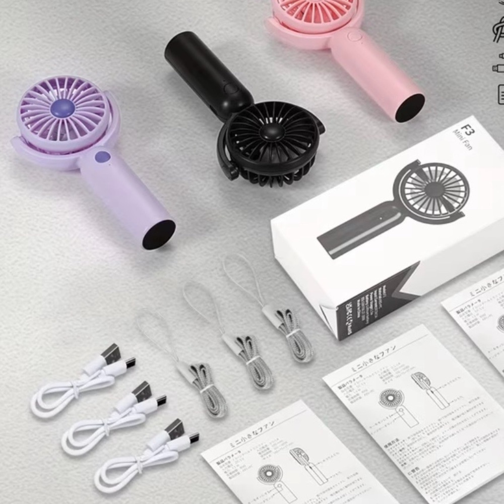 Portable Mini Fan-NIB in Lavender, White or Black USB Cord & 3 modes &Tilt fan - Picture 16 of 16
